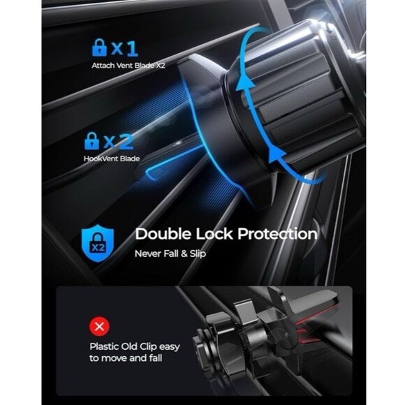 LISEN for Magsafe Vent Car Mount Charger 15w Fast Charging Model 2E778 Black - Picture 7 of 9